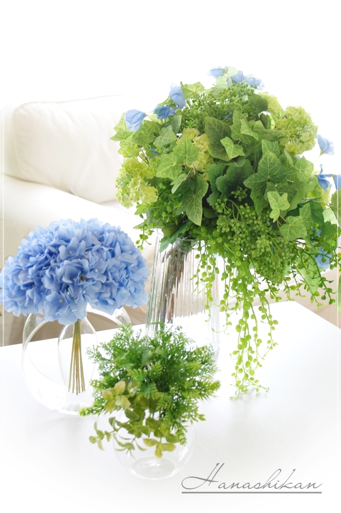 ウェルカムディスプレイに飾るグリーンアレンジメント