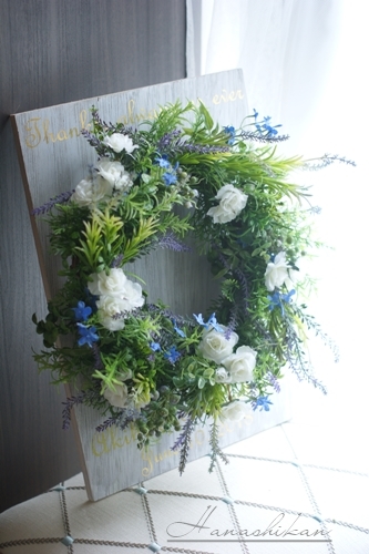 ナチュラルなウェルカムリースボード