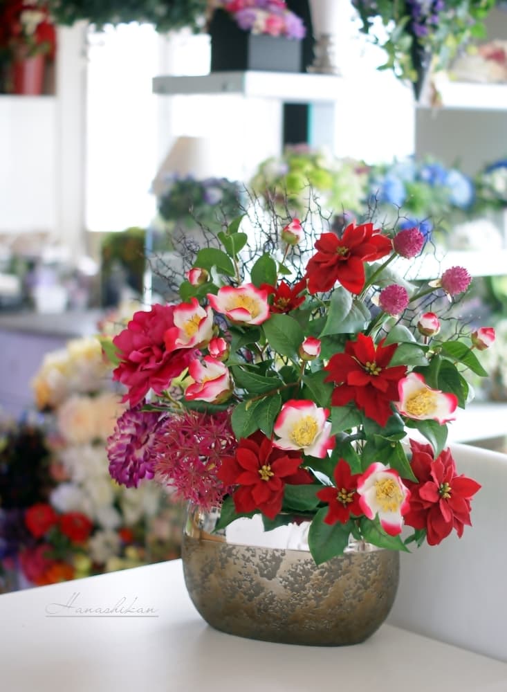造花レンタルフラワーで素敵な高級インテリアディスプレイ 花芝翫