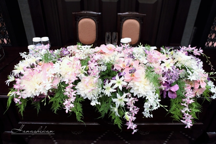 高砂装花メインテーブルフラワー